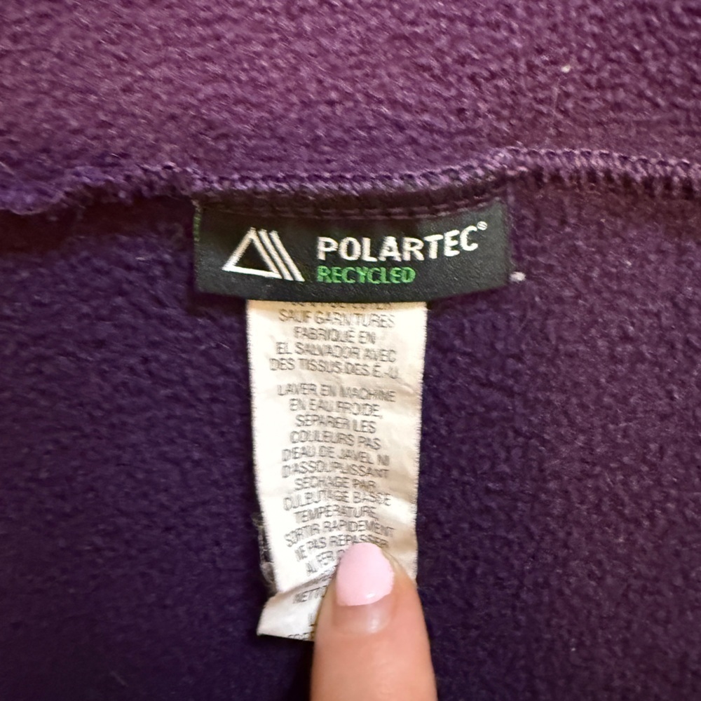 L.L.Bean's Women's Mountain Fleece Coat Purple Size Small Reg Polartec - Picture 6 of 7